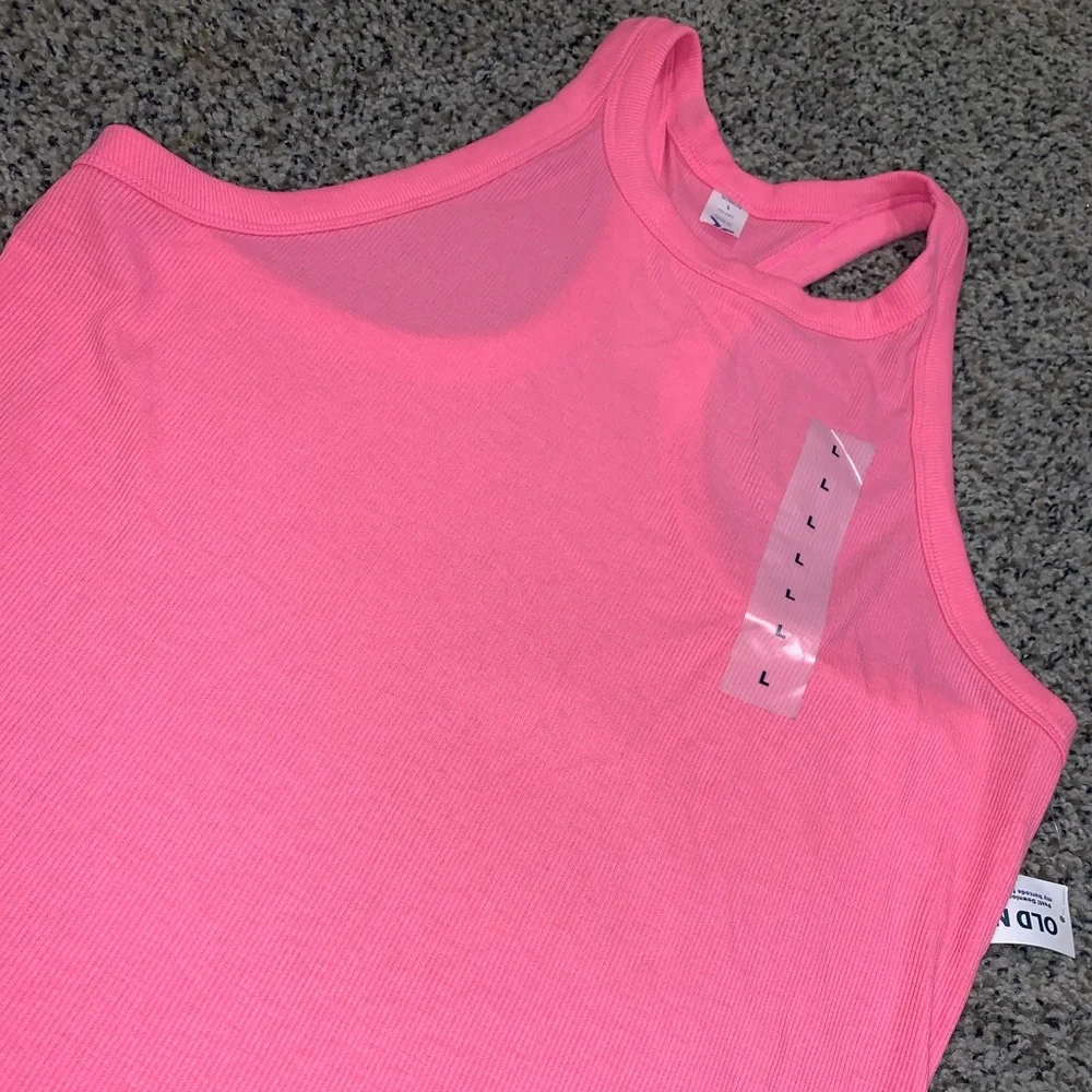 Bright Pink Racerback Tank Top - Picture 2 of 5